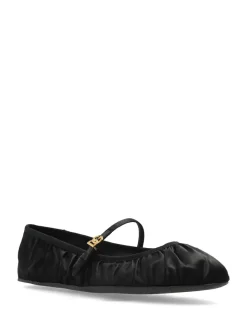 Logo-Buckle Ballerina Shoes