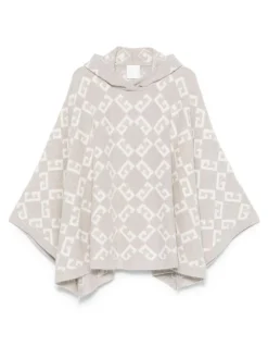Logo-Intarsia Hooded Poncho