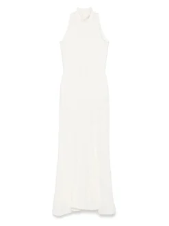 Lungo abito di cotone bianco