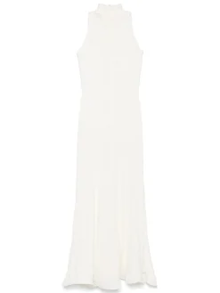 Lungo abito di cotone bianco