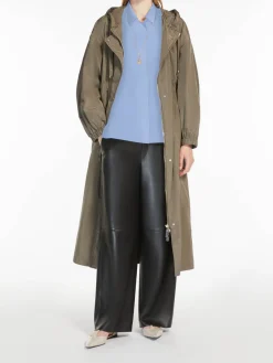 Lungo parka in taffeta anti-drop