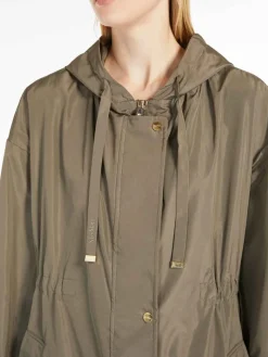 Lungo parka in taffeta anti-drop