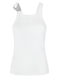Maglietta in cotone bianco in argilla manica