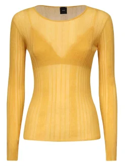Maglione a coste semi-sheer
