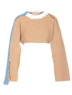 Maglione a maglia beige