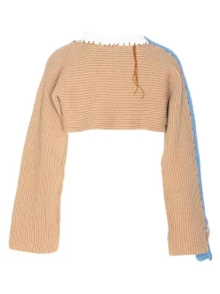 Maglione a maglia beige