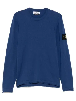 Maglione a maniche lunghe di cotone blu