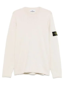Maglione a maniche lunghe in cotone beige