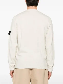 Maglione a maniche lunghe in cotone beige