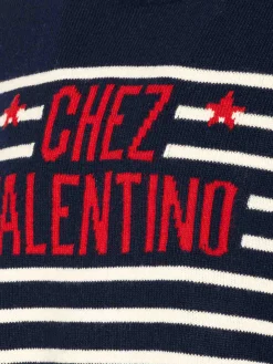 Maglione Chez Valentino blu e bianco