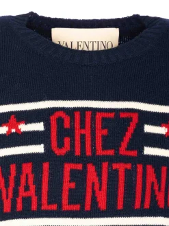 Maglione Chez Valentino blu e bianco