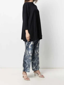 Maglione con scollo da barca di cotone