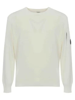 Maglione di crepe di cotone bianco