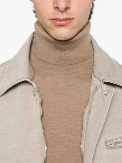 Maglione di dolcevita in lana beige