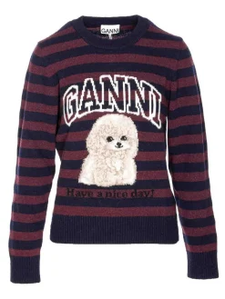 Maglione di lana grafica multicolore