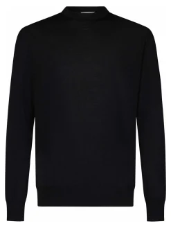 Maglione di lana merino nera e viscosa
