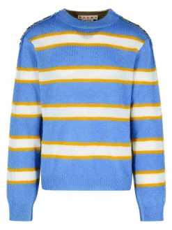 Maglione di miscela mohair azzurro