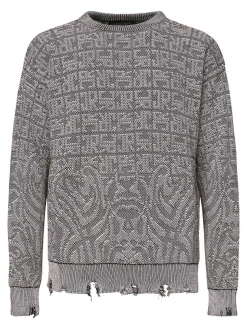 Maglione grigio con logo integrato