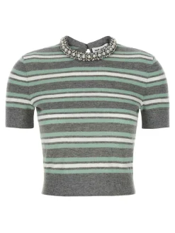 Maglione in cristallo a strisce grigio
