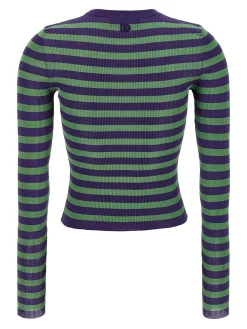 Maglione viscoso a strisce