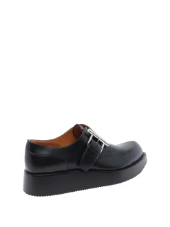McQueen Black T Buckle mocassini