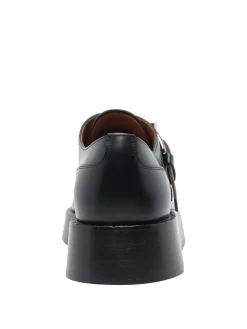 McQueen Black T Buckle mocassini