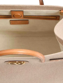 Medio tote naturale-tobacco/naturale cammello