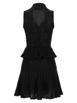 Mini abito di punta nera in maglia