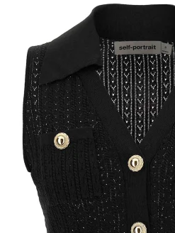 Mini abito di punta nera in maglia