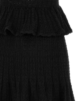 Mini abito di punta nera in maglia