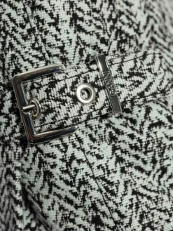 Mini gonna in avvolgimento in tweed di cotone