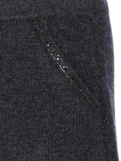 Mini gonna in maglia grigia