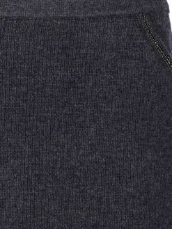 Mini gonna in maglia grigia