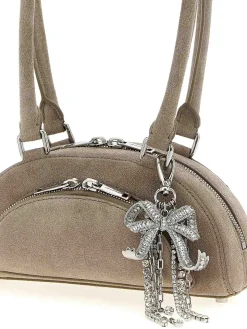 Mini in pelle scamosciata con spalline Charm