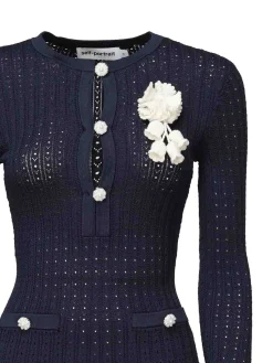 Mini Vestito a maglia aperta all'uncinetto
