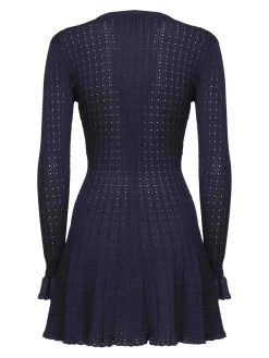 Mini Vestito a maglia aperta all'uncinetto