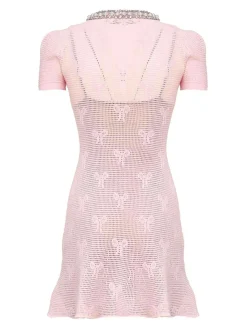 Mini Vestito all'uncinetto con arco