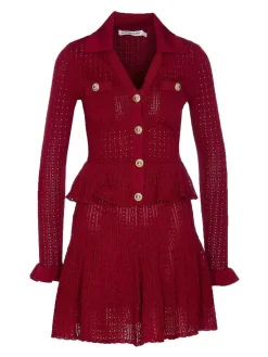 Mini Vestito da maglia bordeaux