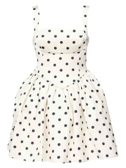 Mini Vestito di satina a pois