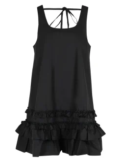Mini Vestito in poplin di cotone nero