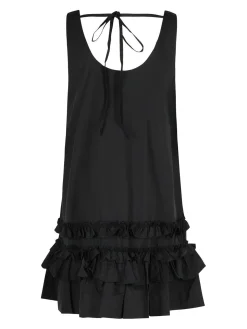 Mini Vestito in poplin di cotone nero