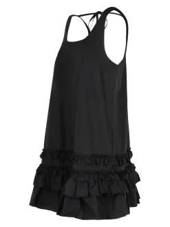 Mini Vestito in poplin di cotone nero
