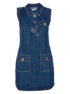 Mini Vestito senza maniche in denim