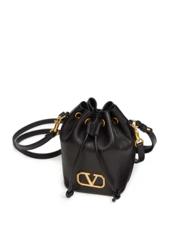 Mini Vlogo Signature Leather Borse