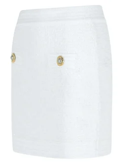Minigonna della miscela di cotone bianco