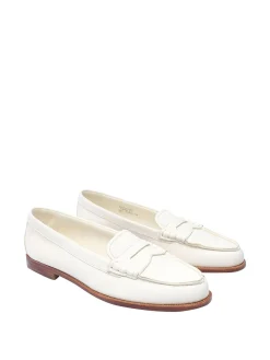 Mocassini bianchi con punta tonda slip on