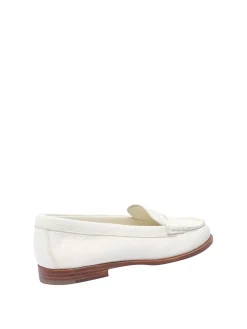 Mocassini bianchi con punta tonda slip on