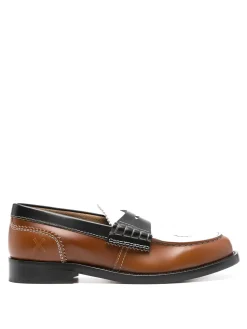 Mocassini in pelle color block