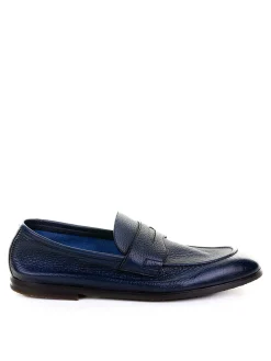 Mocassino Blu In Pelle