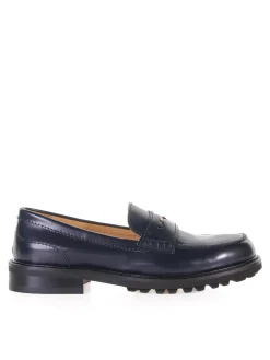 Mocassino In Pelle Blu